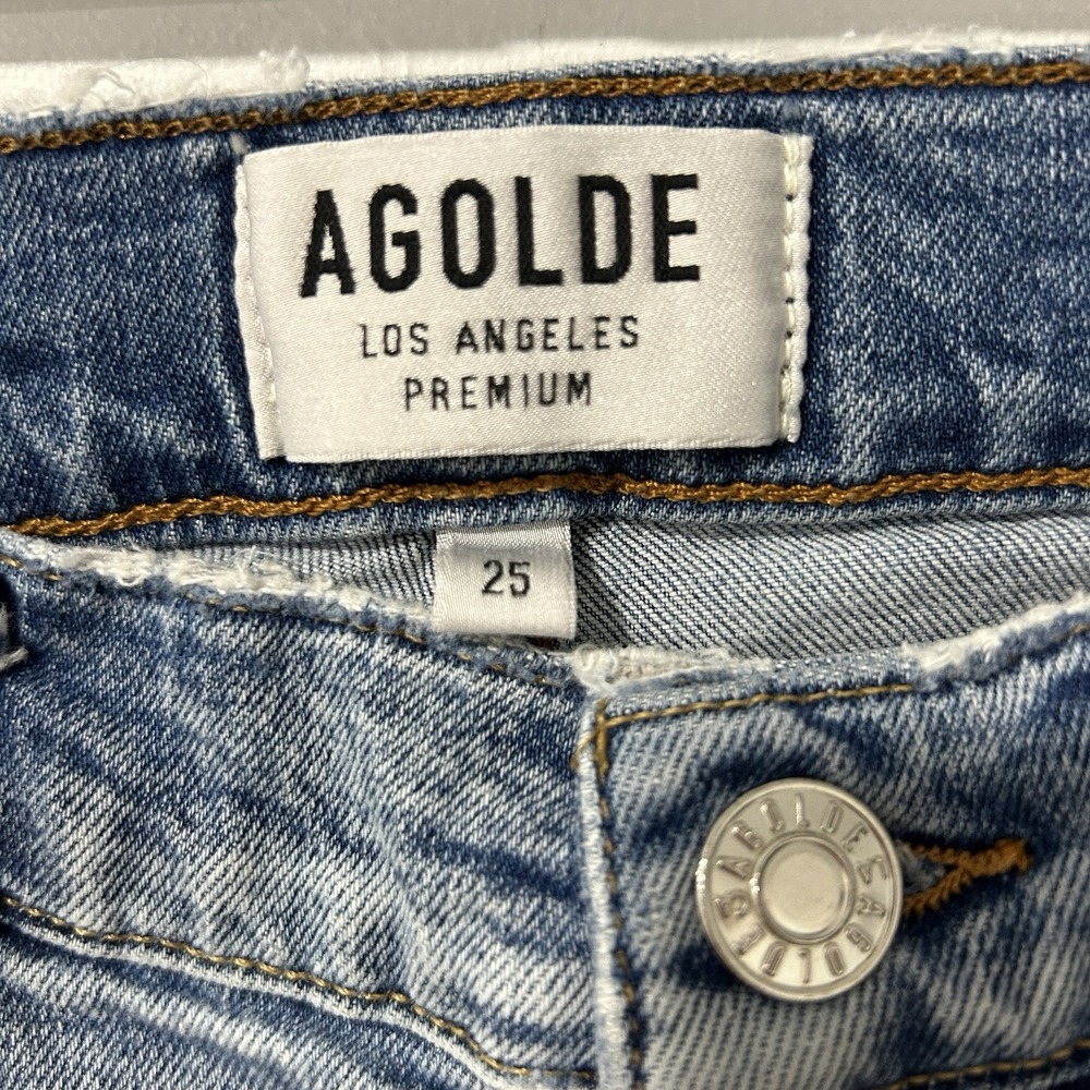 AGOLDE Sophie High Rise Cropped Skinny Jeans Size 25 Light Wash Stretch - Picture 2 of 11